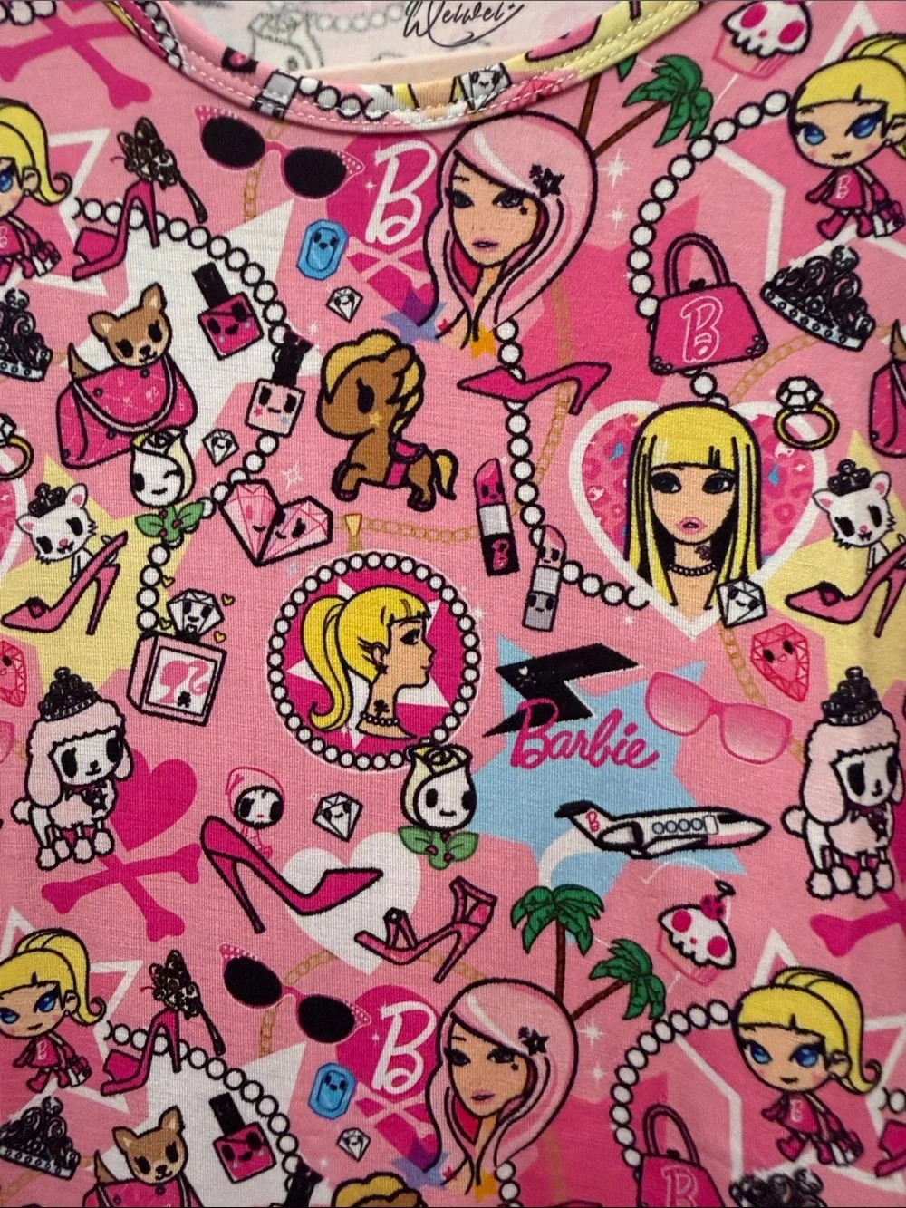 Girls bamboo Barbie Pink Shorts Daywear Set size 4T NWT